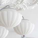 Ribbed Walnut Ceiling Lamp – Modern Flush Mount Light for Living Room & Bedroom