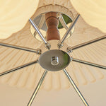 Ribbed Walnut Ceiling Lamp – Modern Flush Mount Light for Living Room & Bedroom