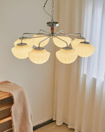 Ribbed Walnut Ceiling Lamp – Modern Flush Mount Light for Living Room & Bedroom