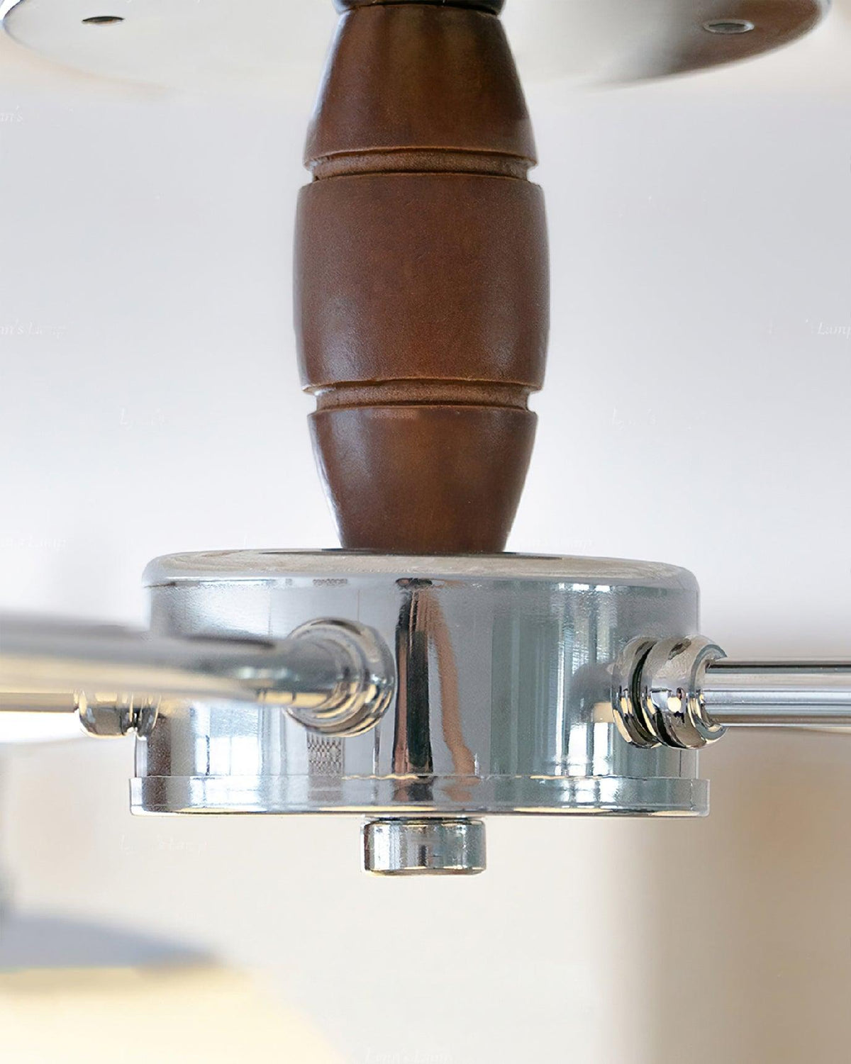 Ribbed Walnut Ceiling Lamp – Modern Flush Mount Light for Living Room & Bedroom