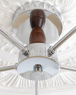 Ribbed Walnut Ceiling Lamp – Modern Flush Mount Light for Living Room & Bedroom