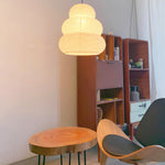 Rice Paper Swag Pendant Light – Handcrafted Mulberry Paper Hanging Lamp