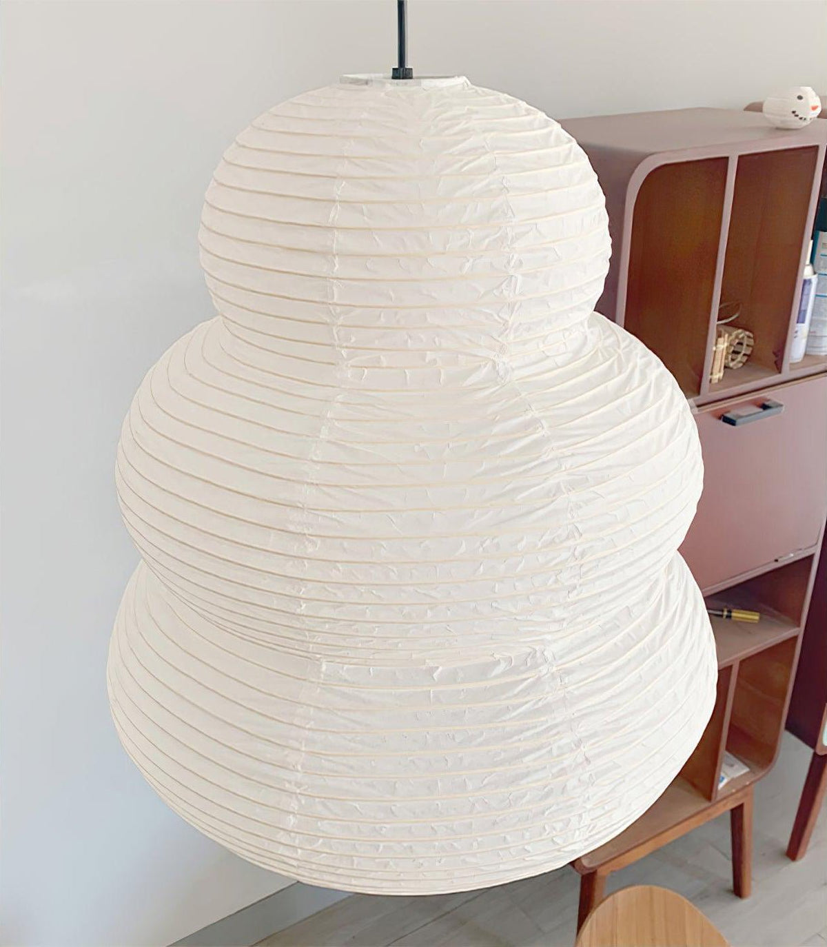 Rice Paper Swag Pendant Light – Handcrafted Mulberry Paper Hanging Lamp