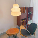 Rice Paper Swag Pendant Light – Handcrafted Mulberry Paper Hanging Lamp