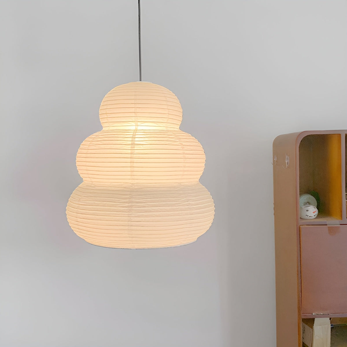 Rice Paper Swag Pendant Light – Handcrafted Mulberry Paper Hanging Lamp