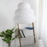 Rice Paper Swag Pendant Light – Handcrafted Mulberry Paper Hanging Lamp