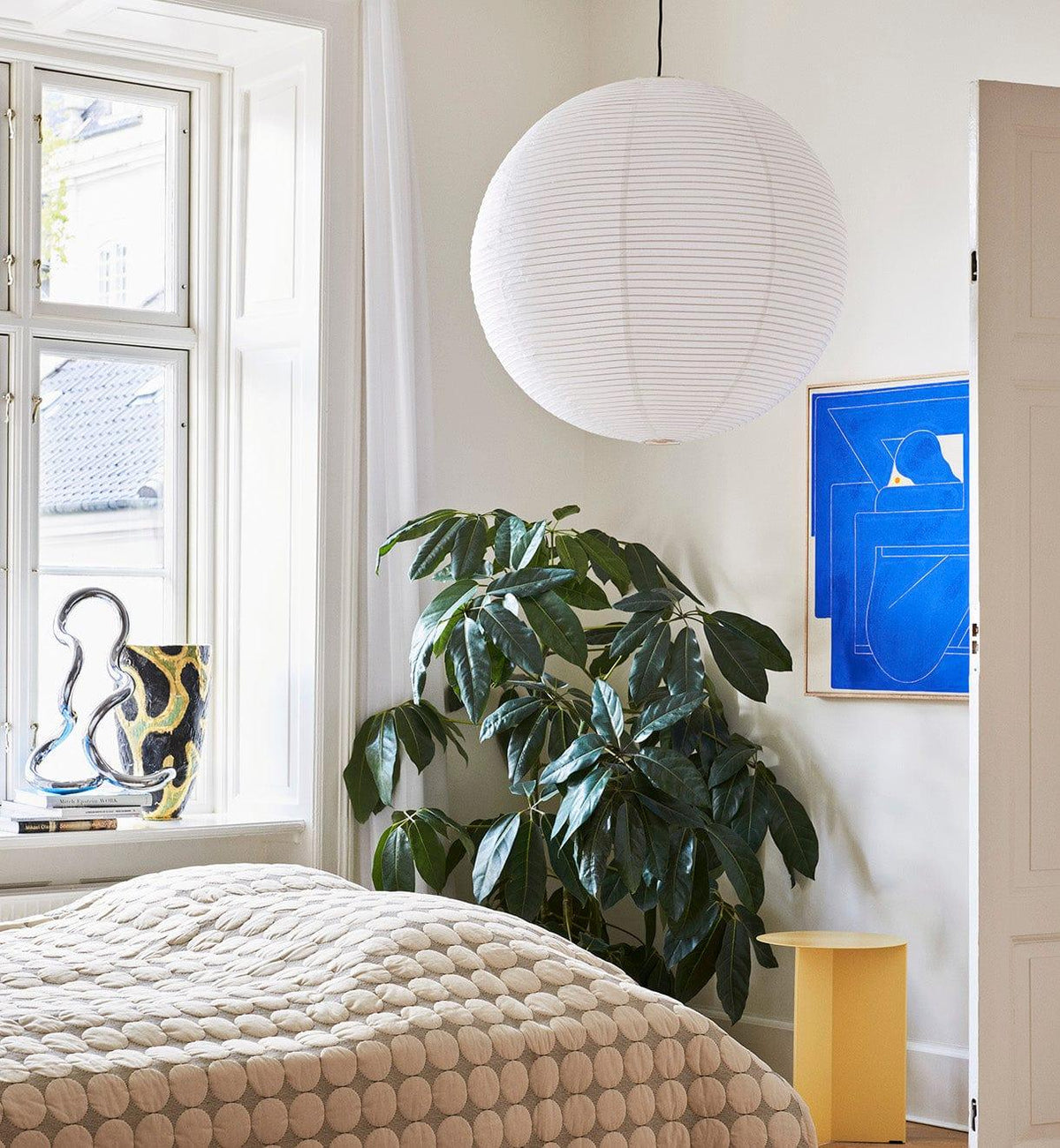 Handmade Mulberry Paper Pendant Light – Mid-Century Modern Washi Shade