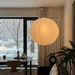 Handmade Mulberry Paper Pendant Light – Mid-Century Modern Washi Shade