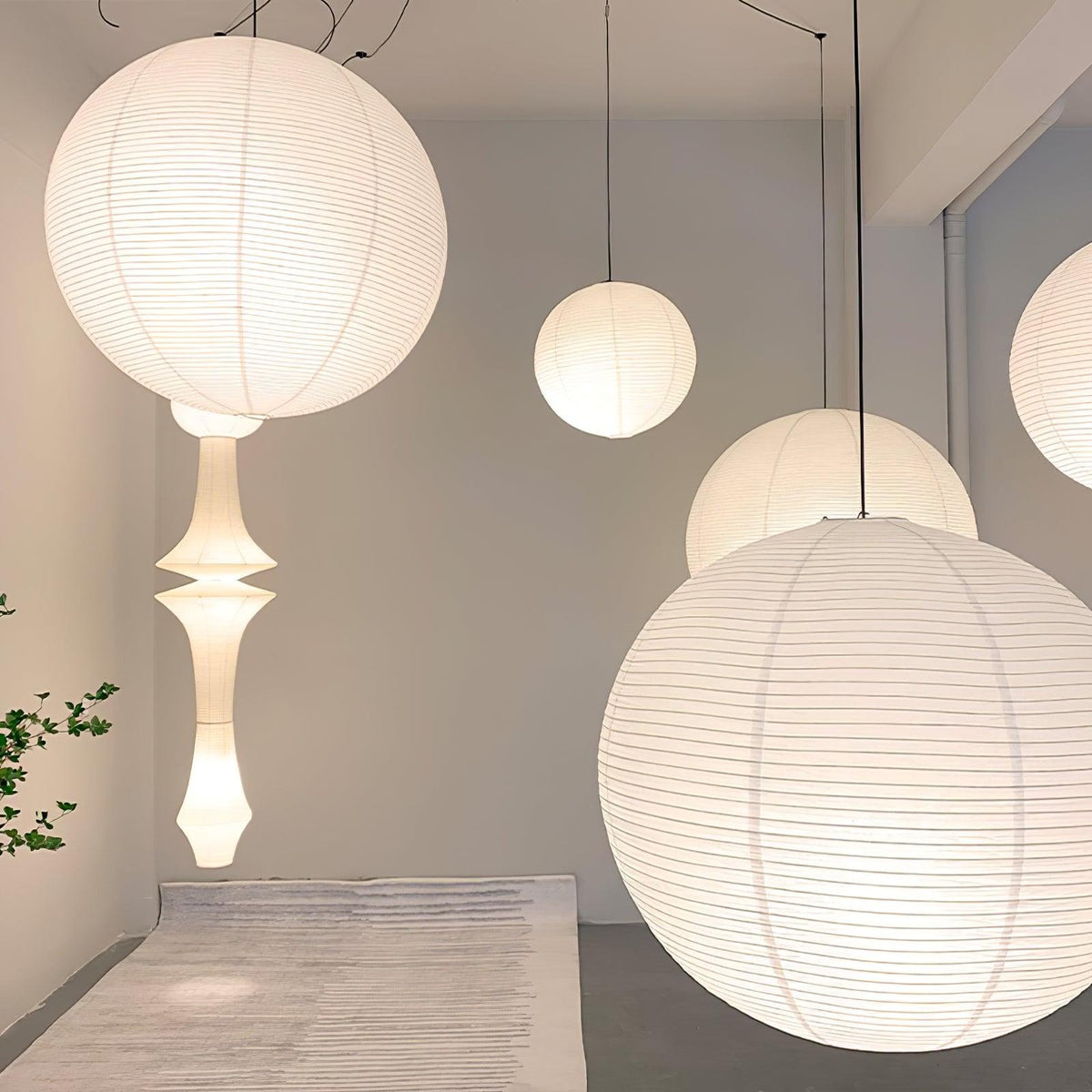 Handmade Mulberry Paper Pendant Light – Mid-Century Modern Washi Shade
