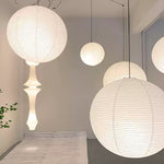 Handmade Mulberry Paper Pendant Light – Mid-Century Modern Washi Shade