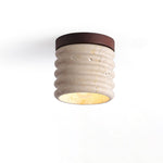 Ridge Artisan Travertine Ceiling Light – Modern Flush Mount for Bedroom, Living Room & Dining Room