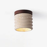 Ridge Artisan Travertine Ceiling Light – Modern Flush Mount for Bedroom, Living Room & Dining Room