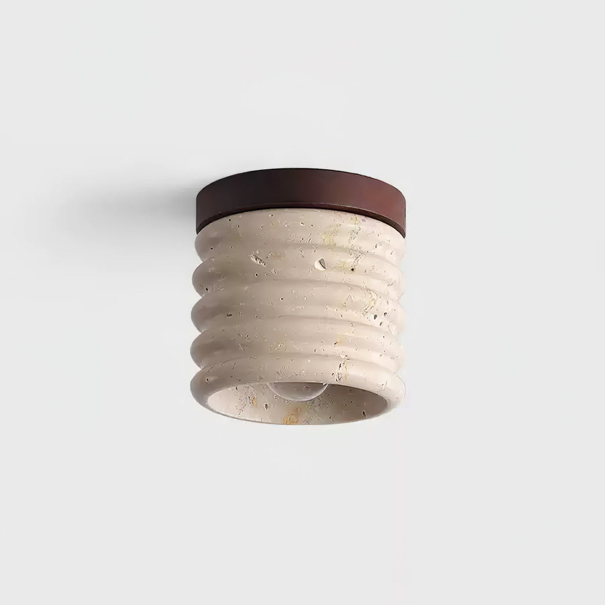 Ridge Artisan Travertine Ceiling Light – Modern Flush Mount for Bedroom, Living Room & Dining Room