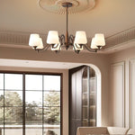 Ridge Chandelier in Brown and Frosted Glass for Dining Room and Living Room