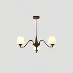 Ridge Chandelier in Brown and Frosted Glass for Dining Room and Living Room