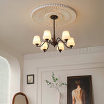 Ridge Chandelier in Brown and Frosted Glass for Dining Room and Living Room