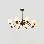 Ridge Chandelier in Brown and Frosted Glass for Dining Room and Living Room