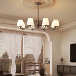 Ridge Chandelier in Brown and Frosted Glass for Dining Room and Living Room