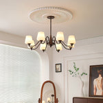 Ridge Chandelier in Brown and Frosted Glass for Dining Room and Living Room