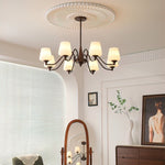 Ridge Chandelier in Brown and Frosted Glass for Dining Room and Living Room