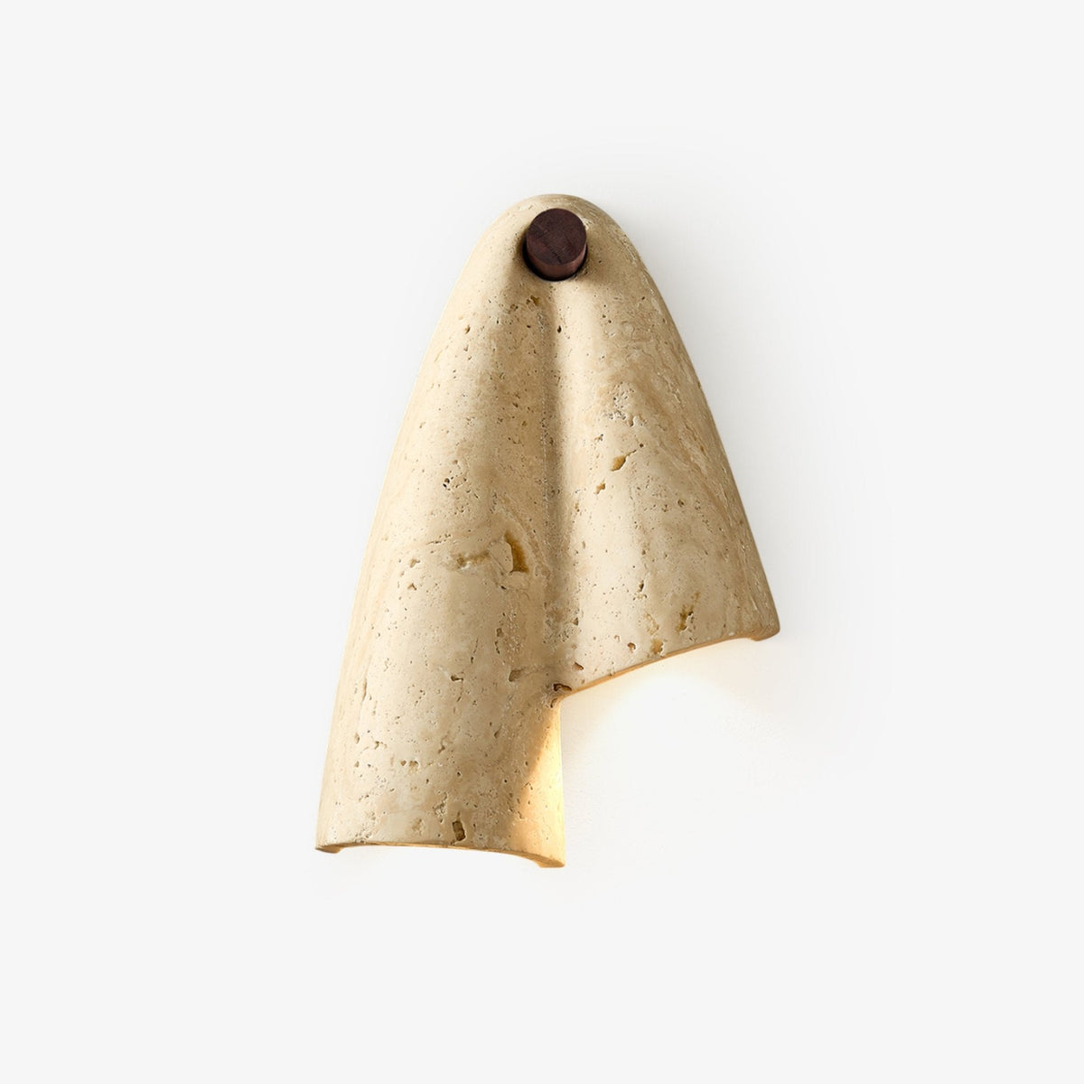 Velo Draped Stone Wall Sconce in Natural Travertine