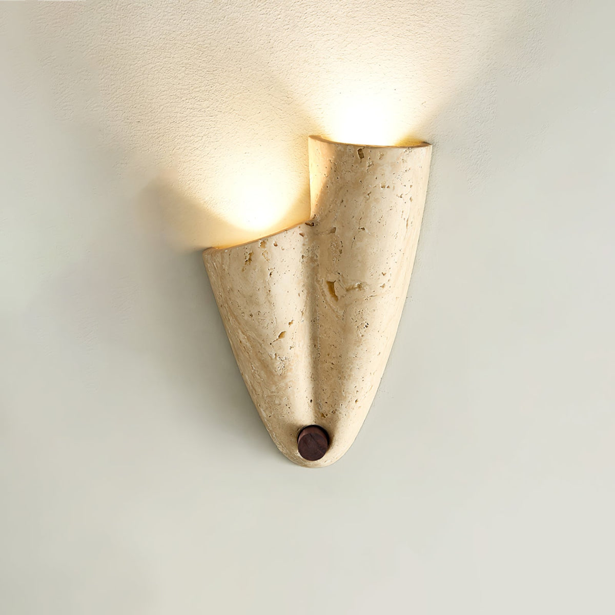 Velo Draped Stone Wall Sconce in Natural Travertine