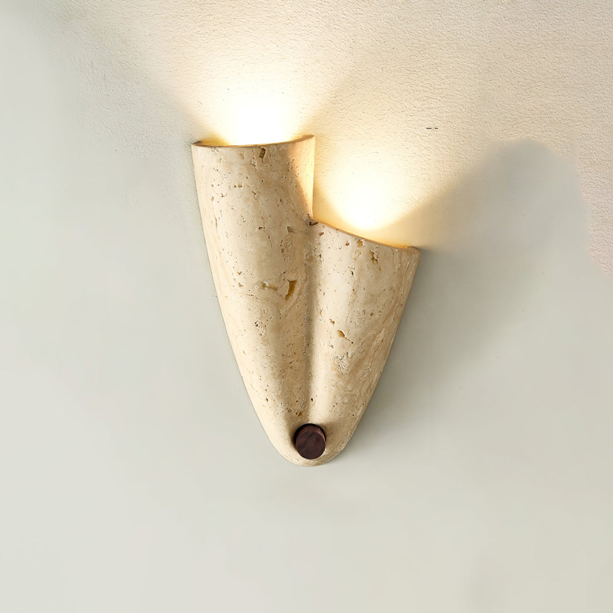 Velo Draped Stone Wall Sconce in Natural Travertine