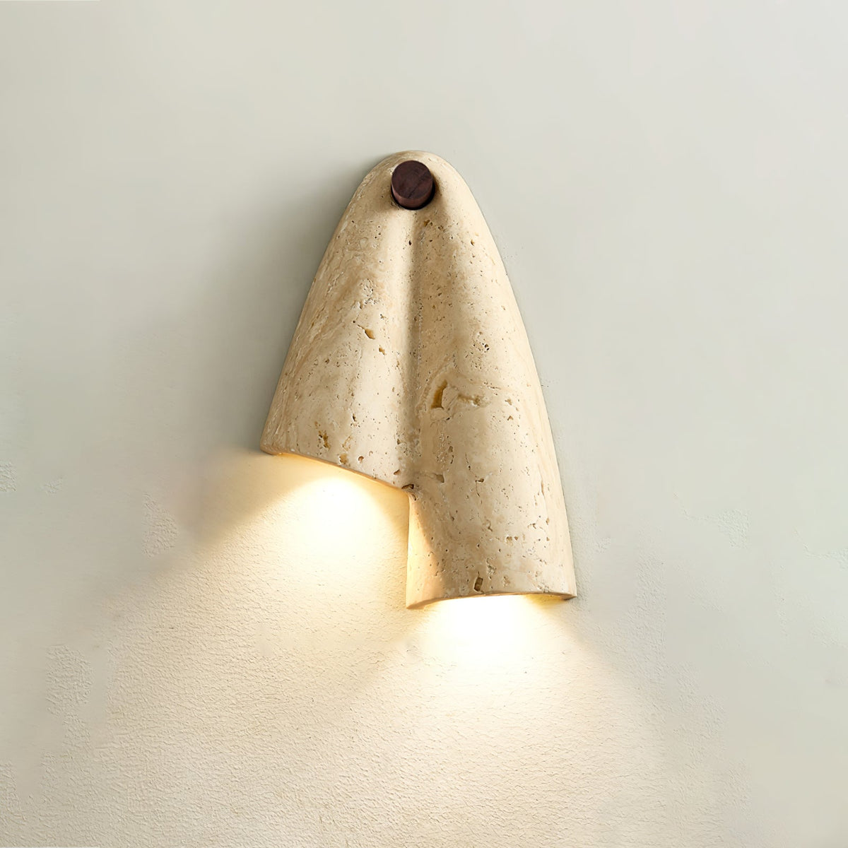 Velo Draped Stone Wall Sconce in Natural Travertine