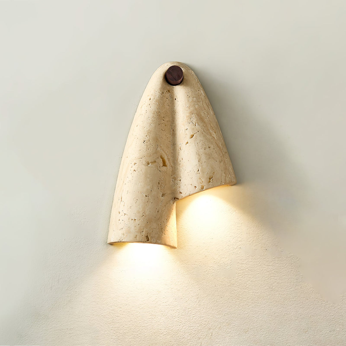 Velo Draped Stone Wall Sconce in Natural Travertine