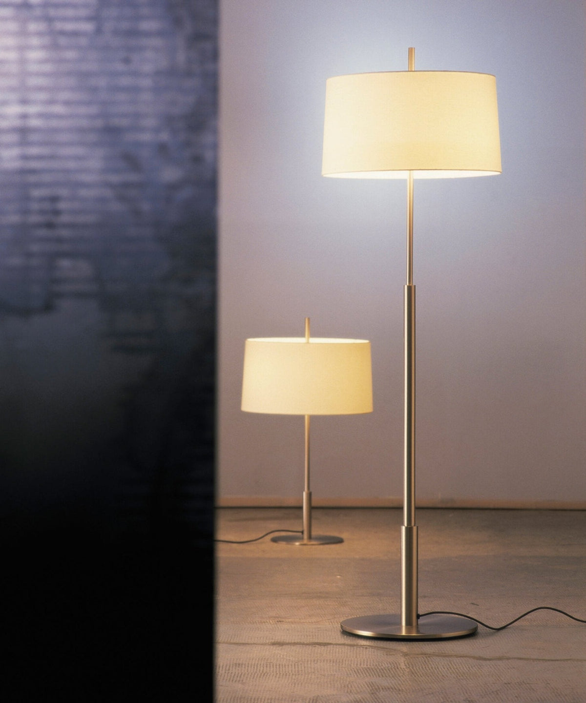 Rilume Table Lamp – Brushed Nickel Fabric Shade for Modern Interiors