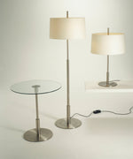 Rilume Table Lamp – Brushed Nickel Fabric Shade for Modern Interiors