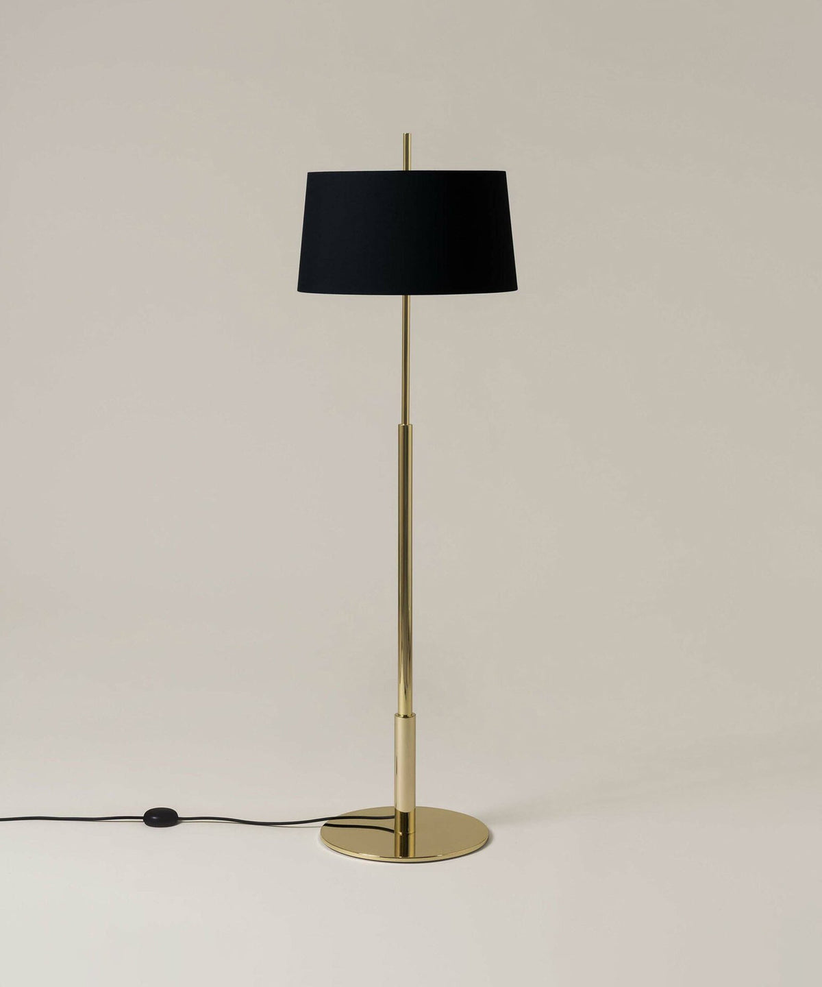 Rilume Modern Floor Lamp with Fabric Drum Shade in Nickel