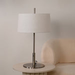Rilume Table Lamp – Brushed Nickel Fabric Shade for Modern Interiors