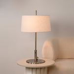 Rilume Table Lamp – Brushed Nickel Fabric Shade for Modern Interiors