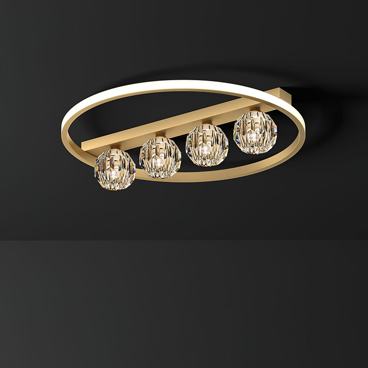 Ring Crystal Ball Ceiling Lamp