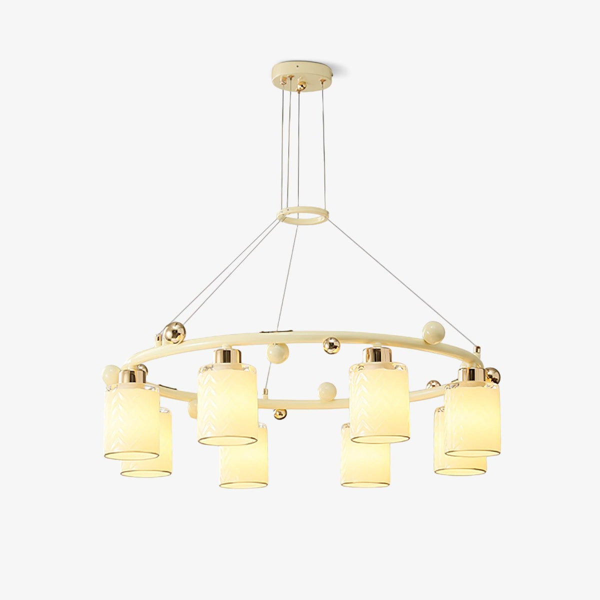 Ring Glass Cup Chandelier Modern Pendant Light for Dining Room