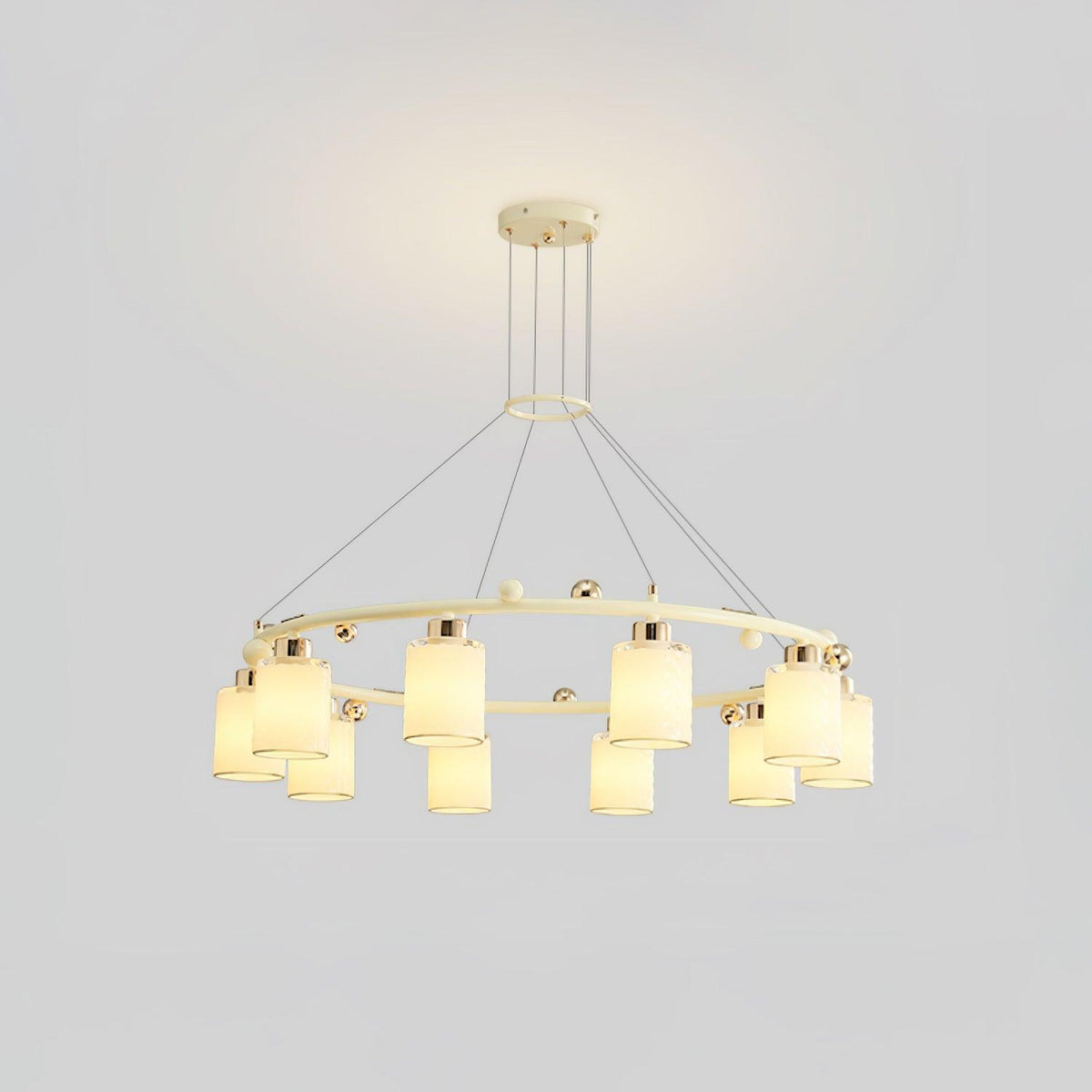 Ring Glass Cup Chandelier Modern Pendant Light for Dining Room