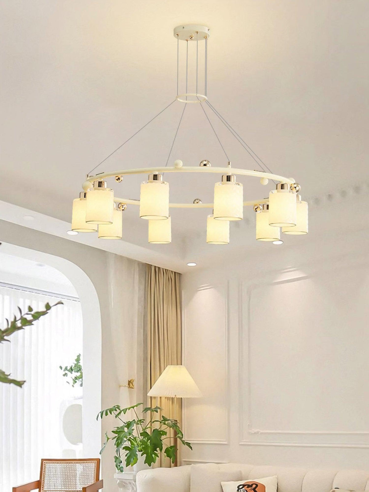 Ring Glass Cup Chandelier Modern Pendant Light for Dining Room