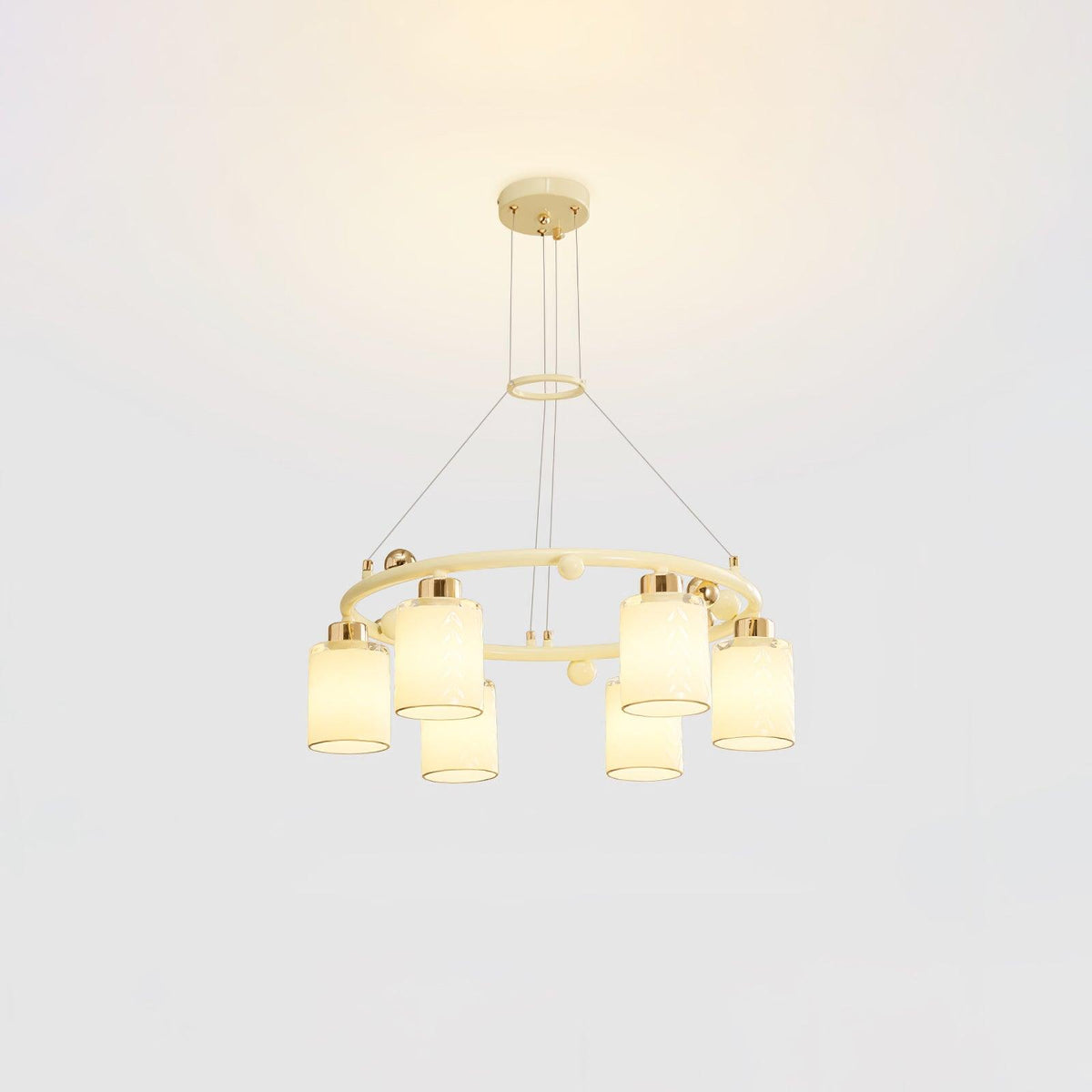 Ring Glass Cup Chandelier Modern Pendant Light for Dining Room