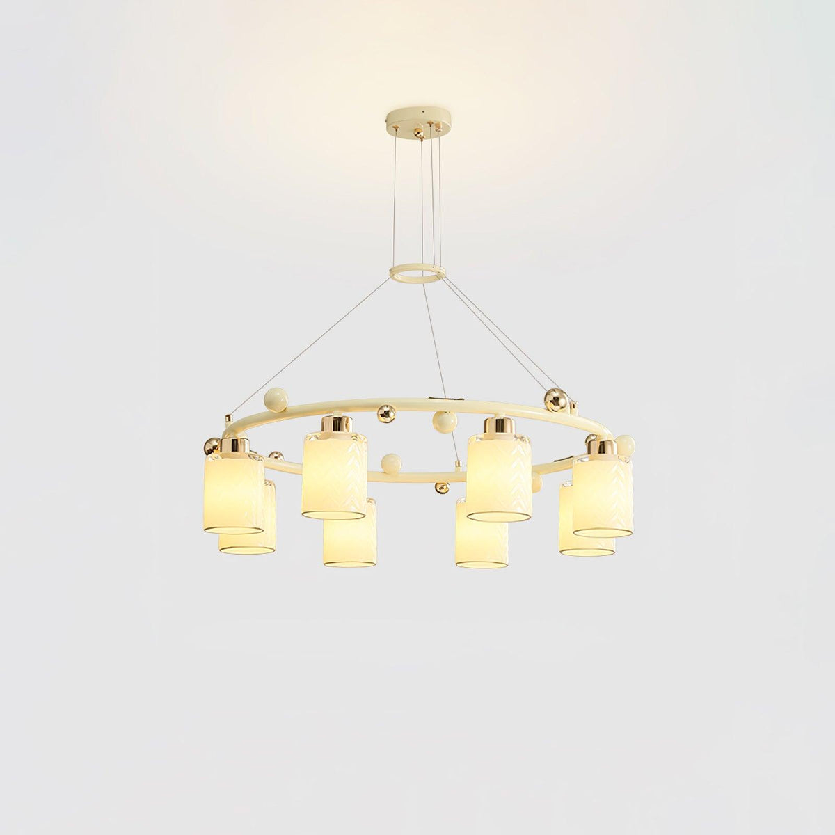 Ring Glass Cup Chandelier Modern Pendant Light for Dining Room