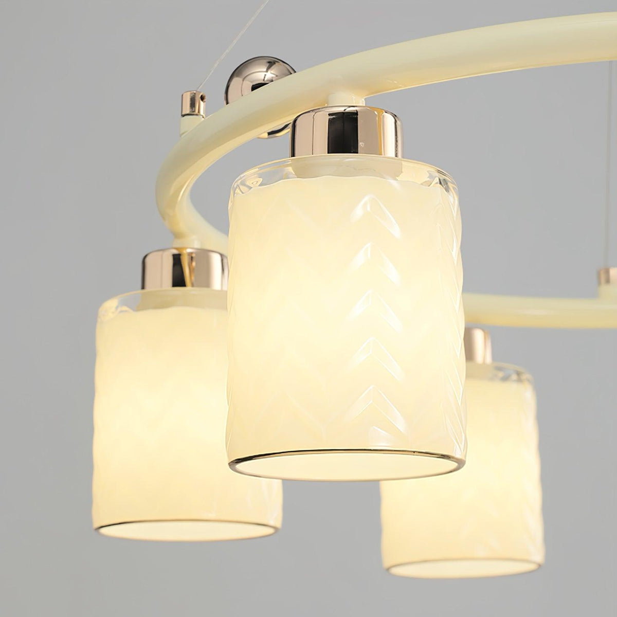 Ring Glass Cup Chandelier Modern Pendant Light for Dining Room