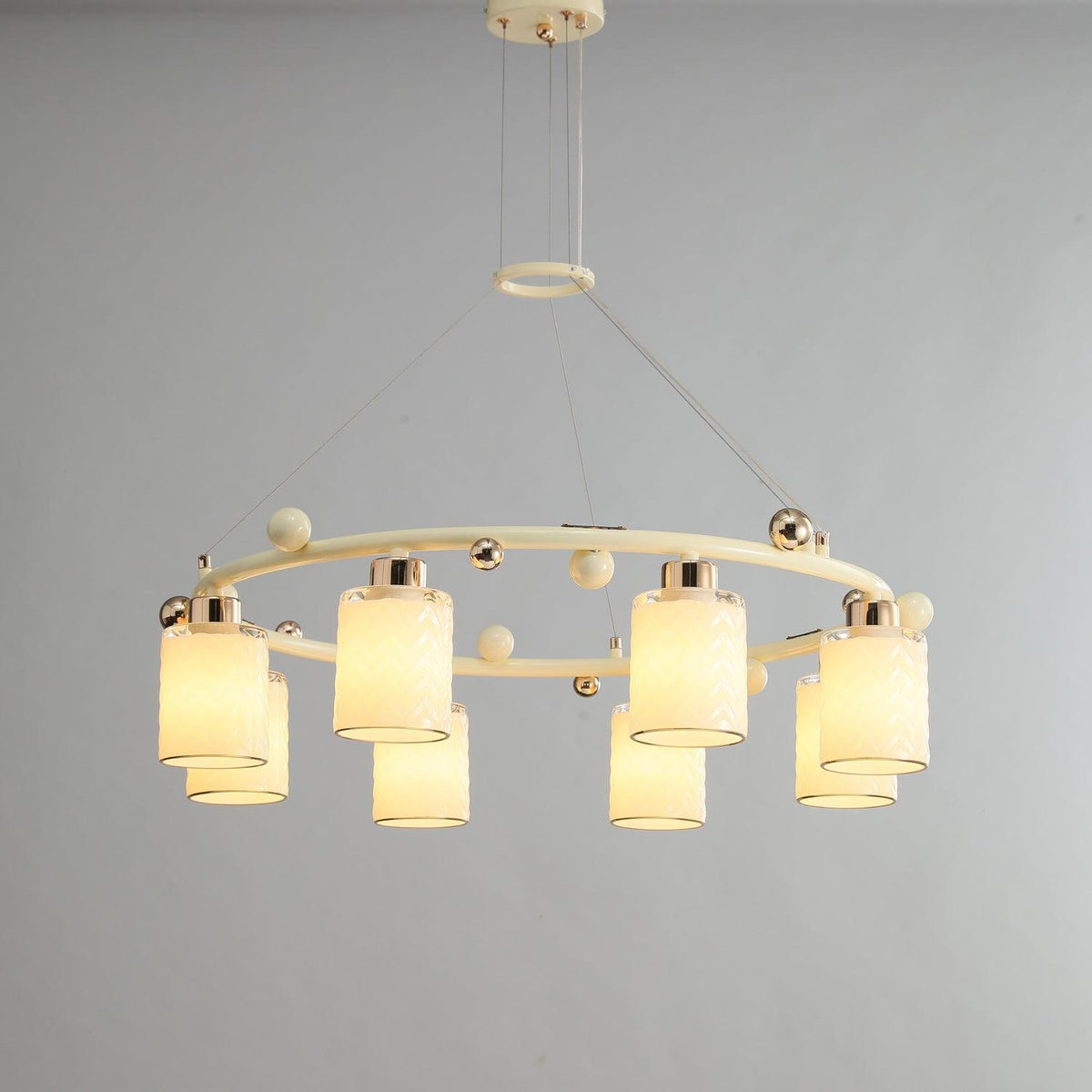 Ring Glass Cup Chandelier Modern Pendant Light for Dining Room