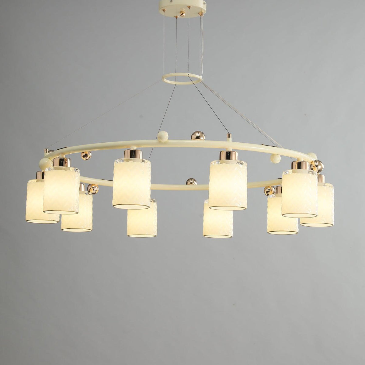 Ring Glass Cup Chandelier Modern Pendant Light for Dining Room
