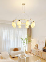 Ring Glass Cup Chandelier Modern Pendant Light for Dining Room