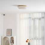 Ripple Glass Ceiling Light – Modern Flush Mount LED Fixture in Gold