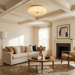 Ripple Glass Ceiling Light – Modern Flush Mount LED Fixture in Gold