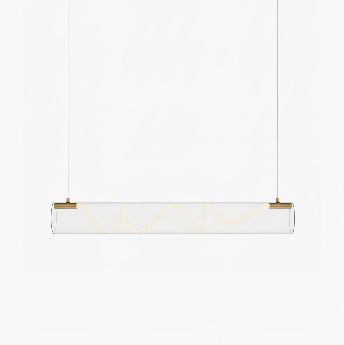 Ripple Linear LED Pendant Light – Modern Minimalist Glass Chandelier for Dining & Kitchen Island