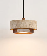 Riva Travertine Pendant Light – Natural Stone Designer Hanging Lamp