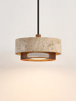 Riva Travertine Pendant Light – Natural Stone Designer Hanging Lamp