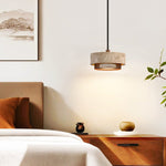 Riva Travertine Pendant Light – Natural Stone Designer Hanging Lamp